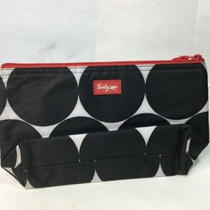 Thirty One Lunch Bag Insulated Cary On Work Ofice Zipper Beach Travel Dots Black